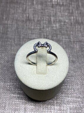 Pandora ALE 925 Sterling Silver Bow Ring Clear CZ Size 8